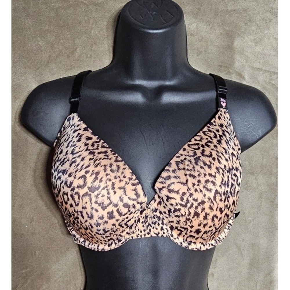 Victoria's Secret Lined‎ Demi Bra Leopard Animal Print Tan Black 38D ST 11215959